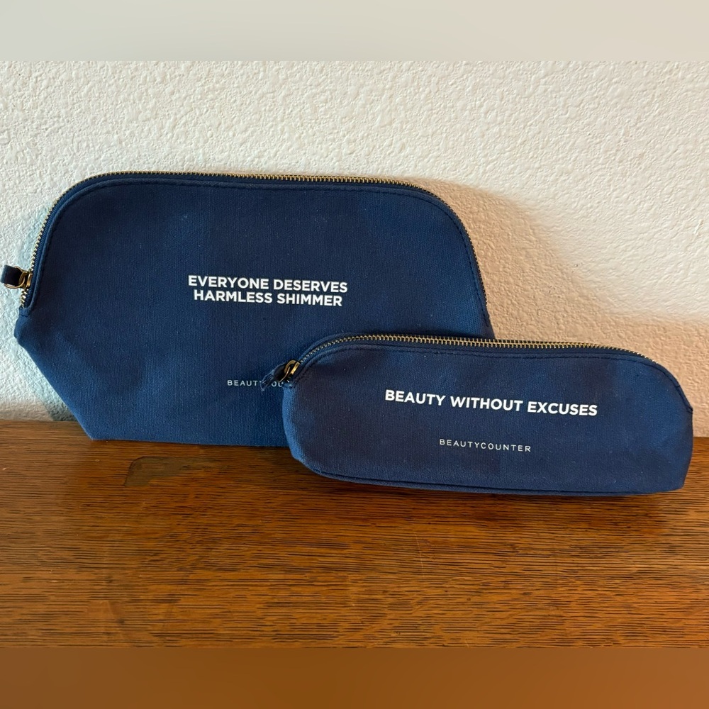 2 BEAUTY COUNTER COSMETIC BAGS.